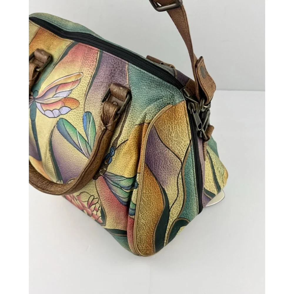 Anuska Zip Around Satchel With Cross Body Strap and 2 handles New With Tags